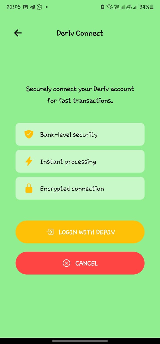 App screenshot 2 showing Instant Transfer interface