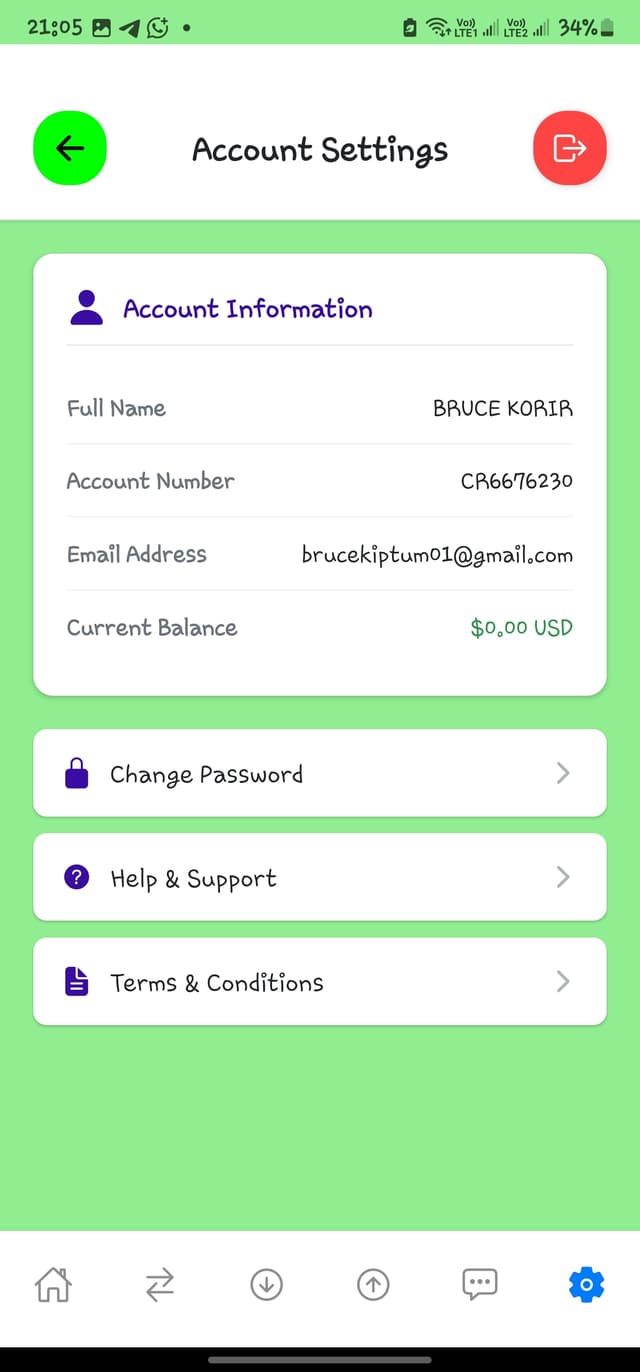 App screenshot 7 showing Instant Transfer interface